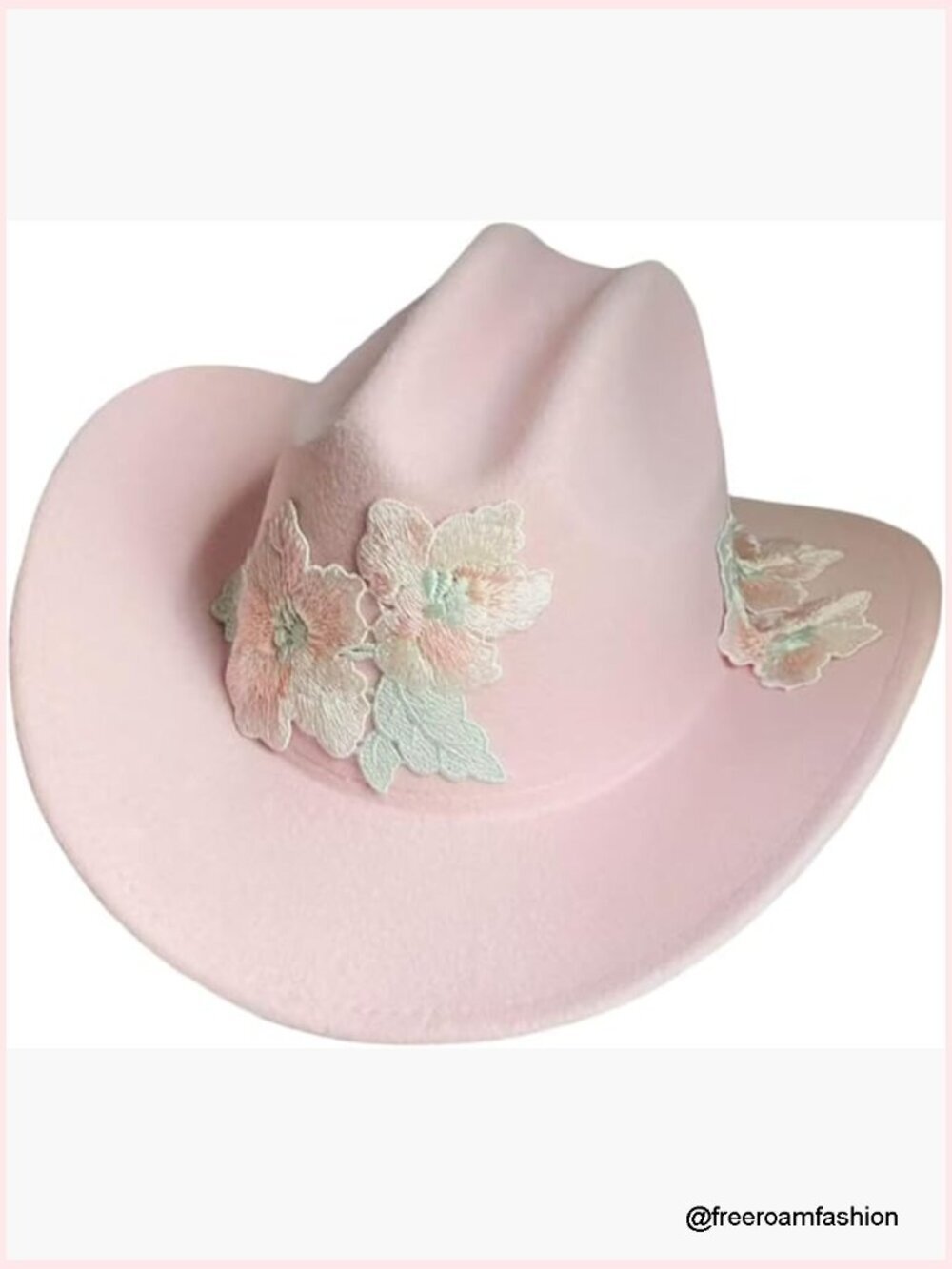 Vintage Wide Brim Cowgirl Hat Stiff Felt Western Outback Panama Cowboy Style